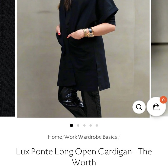 Duette NY Lux Ponte long open cardigan -The Worth size Large - Picture 3 of 11